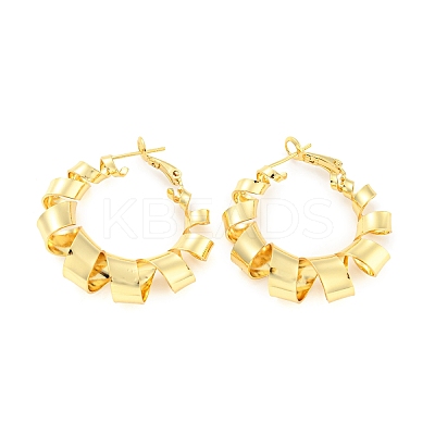 Rack Plating Brass Twist Spiral Hoop Earrings EJEW-P240-11G-1