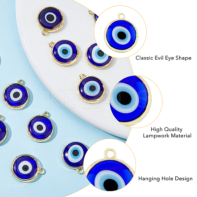 16Pcs 2 Colors Handmade Lampwork Pendants LAMP-HY0001-04-1
