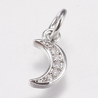 Brass Micro Pave Cubic Zirconia Charms X-ZIRC-E147-59P-1