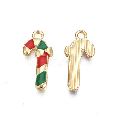 Rack Plating Alloy Enamel Pendants ENAM-N055-131-1
