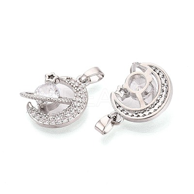 Brass Micro Pave Cubic Zirconia Pendants KK-D357-16C-P-1