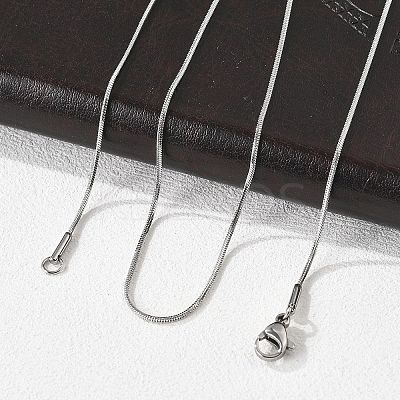 Tarnish Resistant 304 Stainless Steel Snake Chain Necklaces NJEW-F112-39-1