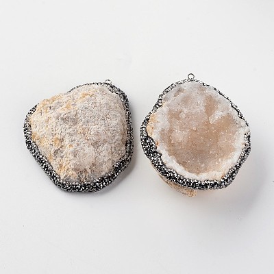 Nuggets Natural Druzy Agate Big Pendants G-K096-01-1