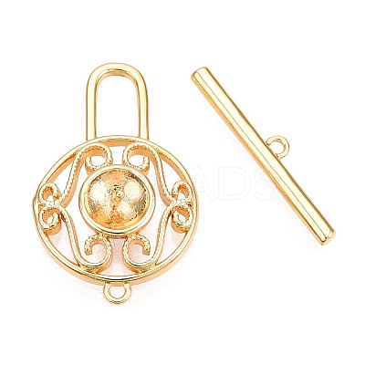 Brass Toggle Clasps KK-N254-141G-1