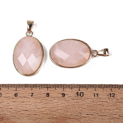 Natural Rose Quartz Pendants G-Q606-92G-09-1