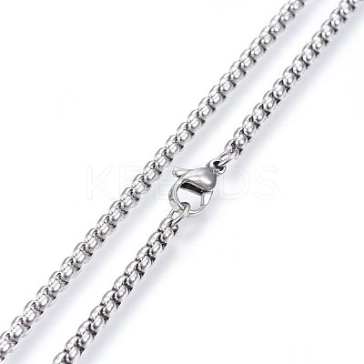 Non-Tarnish 304 Stainless Steel Rolo Chain Necklaces NJEW-L047-02A-P-1