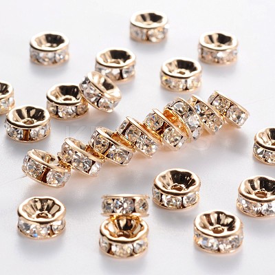 Brass Rhinestone Spacer Beads RB-A014-Z8mm-01LG-NF-1