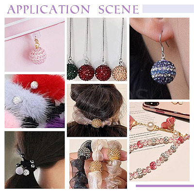 24Pcs 6 Styles Resin Rhinestone Pendants PALLOY-PH01657-1