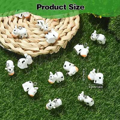 40Pcs Opaque Resin Animal Pendants RESI-SZ0003-29-1