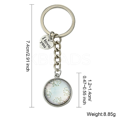 Alloy Glass Keychain KEYC-YW00068-01-1