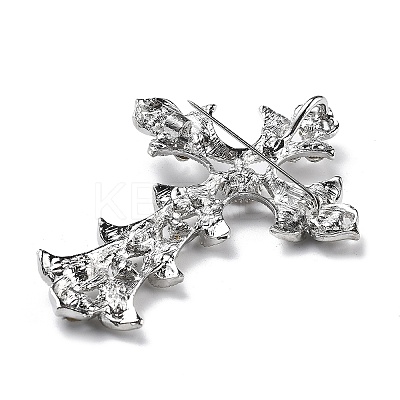 Cross Alloy Rhinestone Brooch Pins LS-JEWB-Z034-06P-01-1