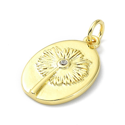 Rack Plating Brass Micro Pave Cubic Zirconia Pendants KK-Q810-01G-1