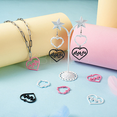 24Pcs 6 Style Spray Painted Zinc Alloy Pendants FIND-PJ0001-23-1