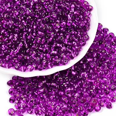 6/0 Baking Paint Transparent Fringe Glass Seed Beads X1-SEED-N006-06H-1