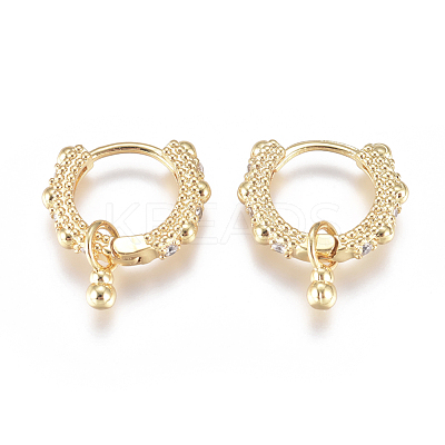 Brass Huggie Hoop Earrings EJEW-L231-25G-1
