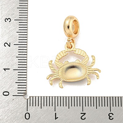 Rack Plating Alloy Enamel Crab European Dangle Charms FIND-B034-47G-1