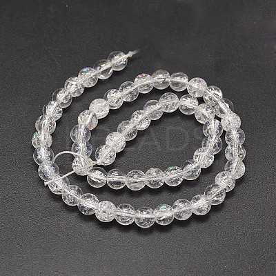 Electroplate Synthetic Crackle Quartz Bead Strands EGLA-J067-8mm-HR06-1