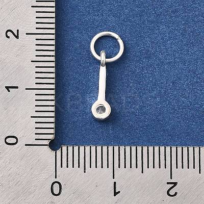 925 Streling Silver Pave Clear Cubic Zirconia Flat Round Charms LS-STER-I022-03S-1
