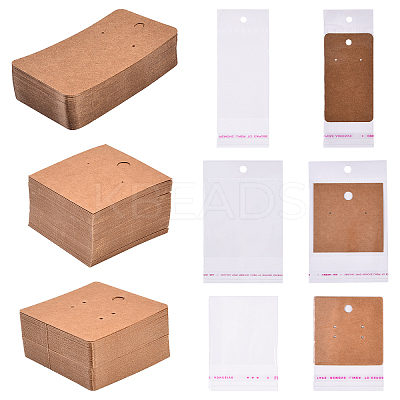 100Pcs Kraft Paper Single Earring Display Cards with Hanging Hole CDIS-YW0001-21-1