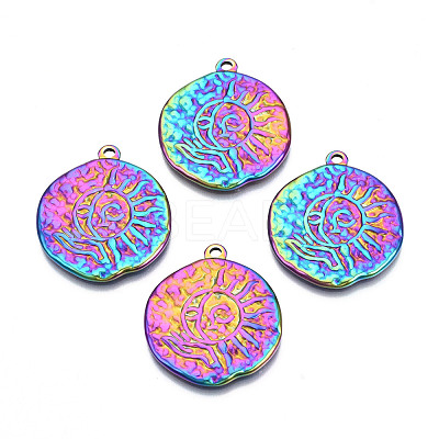Ion Plating(IP) 201 Stainless Steel Pendants STAS-N098-077M-1