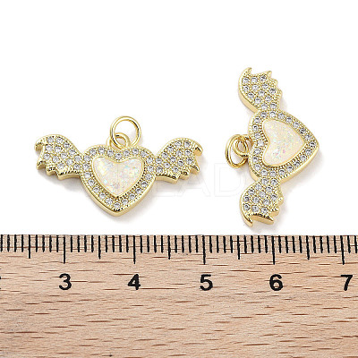 Brass Micro Pave Clear Cubic Zirconia Pendants KK-L213-011G-02-1