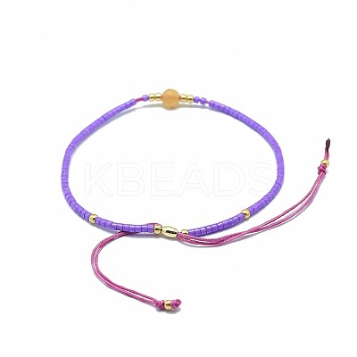 Adjustable Natural Yellow Aventurine Braided Bead Bracelets BJEW-F391-A17-1