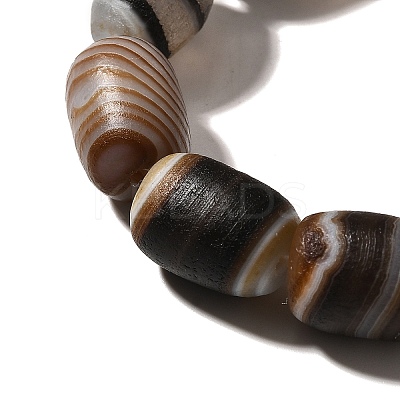 Natural Banded Agate(Dyed & Heated) Beads Strands G-H091-B01-01-1