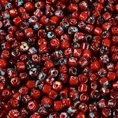 Opaque Picasso Glass Beads SEED-Q039-05A-A05-1