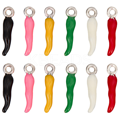 42Pcs 7 Colors Alloy Enamel Pendants ENAM-SC0005-08-1