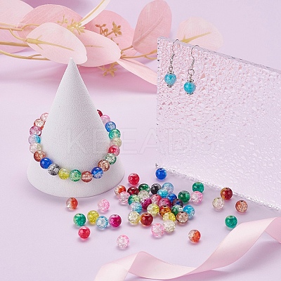 450Pcs 15 Colors Spray Painted Crackle Glass Beads CCG-YW0001-04-1