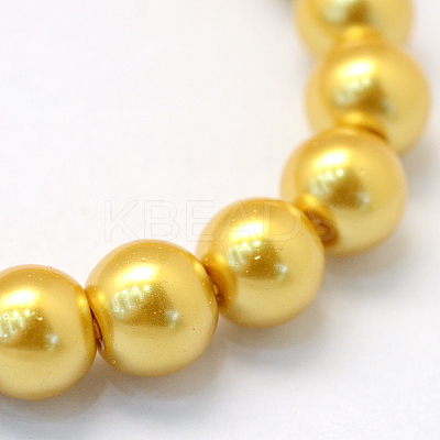 Baking Paint Pearlized Glass Pearl Round Bead Strands HY-Q003-10mm-31-1