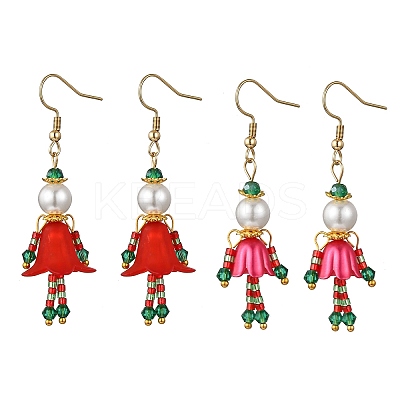 304 Stainless Steel Glass Human Dangle Earrings EJEW-MZ00484-1