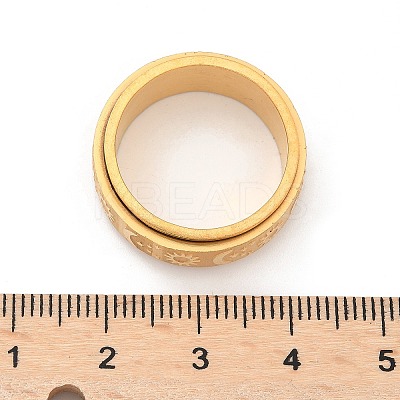 Star & Moon & Sun 304 Stainless Steel Rotatable Finger Ring PW-WG61315-09-1