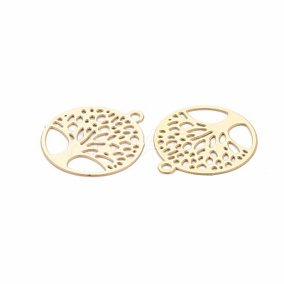 Rack Plating 201 Stainless Steel Filigree Pendants X-STAS-T057-49G-1