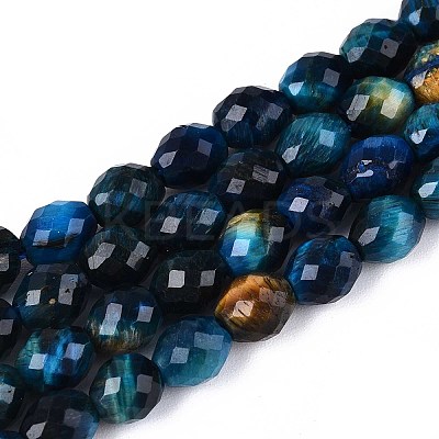 Natural Dyed Tiger Eye Beads Strands G-T142-87A-1