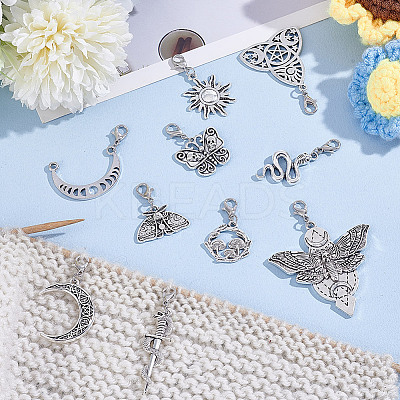 40Pcs 10 Styles Alloy Pendant Decoration HJEW-HY00058-1