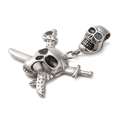Halloween 304 Stainless Steel Enamel Pendants STAS-Q317-05C-AS-1