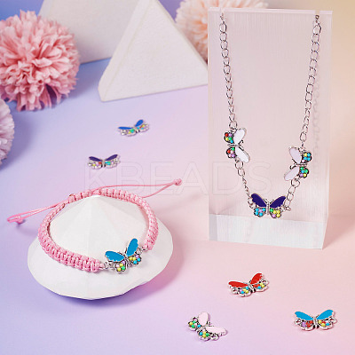 36Pcs 6 Colors Alloy Enamel Connector Charms ENAM-TA0001-97-1