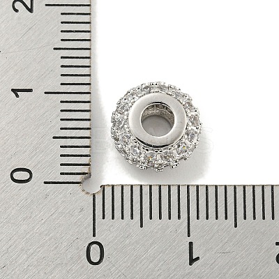 Rack Plating Brass Micro Pave Cubic Zirconia Beads KK-B091-03P-01-1