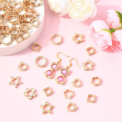 180Pcs 6 Styles 2-Hole CCB Plastic Beads Frame CCB-SP0001-10G-1