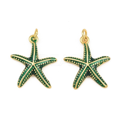 Brass Enamel Pendants KK-CBACBC6-05G-1
