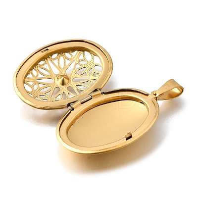 316 Stainless Steel Locket Pendants STAS-C123-01A-G-1
