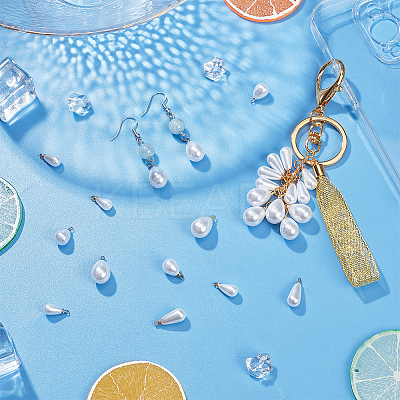 64Pcs 8 Style ABS Plastic Imitation Pearl Pendants FIND-PH0010-94-1
