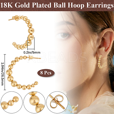4Pairs 304 Stainless Steel Stud Earring EJEW-BBC0001-45-1