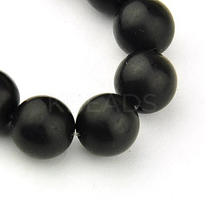 Synthetic Black Stone Beads Strands G508-3-1