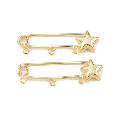 Star Brass Brooch Findings LS-KK-Z132-01G-02-1