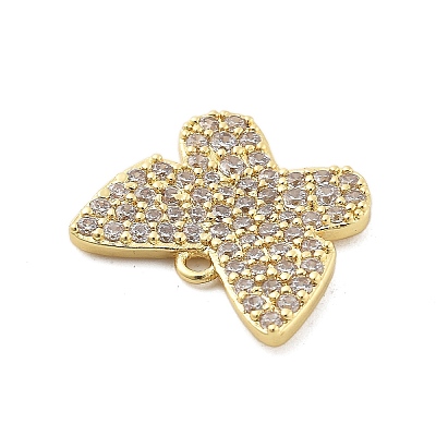 Brass Micro Pave Cubic Zirconia Charms KK-L228-32G-1