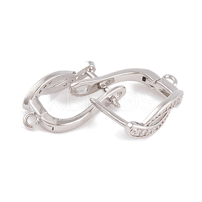 Rack Plating Brass Cubic Zirconia Hoop Earring Findings KK-S374-04P-05-1