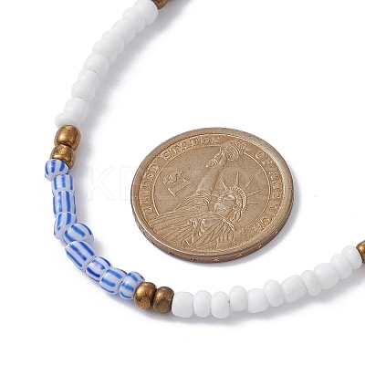 Glass Seed Beaded Necklace for Women NJEW-JN04393-1