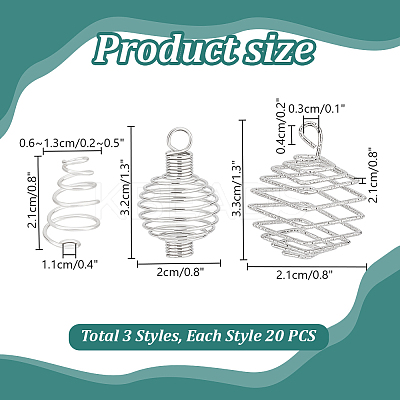 60Pcs 3 Style Alloy Pendant FIND-PH0004-36-1
